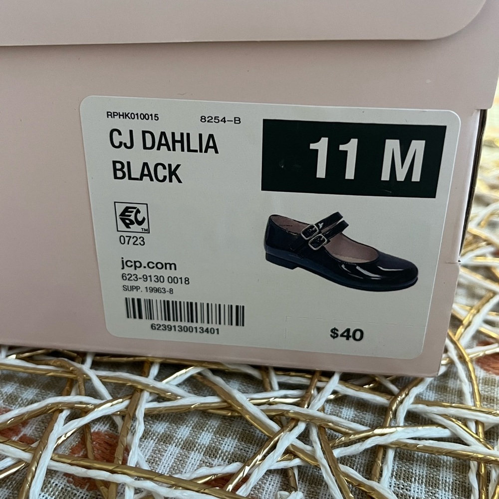 CJ Dahlia Black Kids Dress Shoes